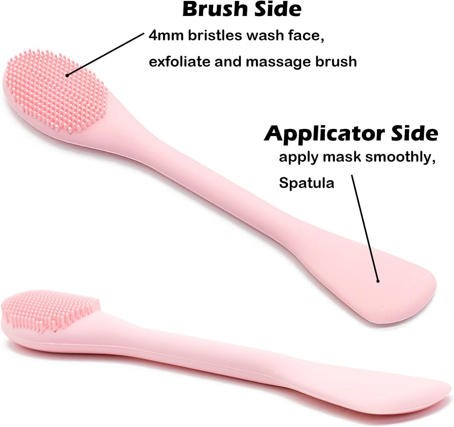 Facial Cleansing Brush, 2 in 1 Silicone Face Mask Brush & Face Scrubber, For Exfoliating, Massaging, Remove Blackheads, Makeup Skincare Removal, Applicator for Mud, Clay, Body Lotion, DIY Mask