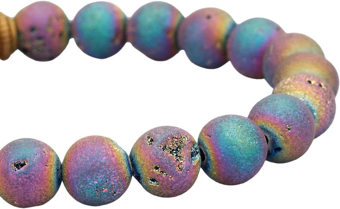 Nupuyai 8mm Natural Lava Rock Stones Beads Bracelets for Men, 7 Chakra Yoga Aromatherapy Essential Oil Diffuser Bracelets for Women