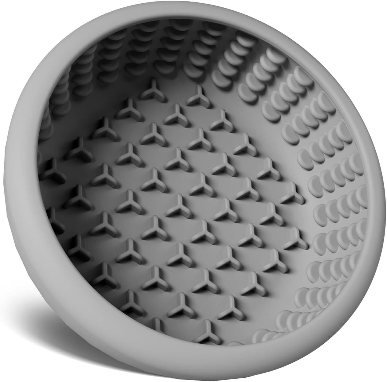 Dog Lick Bowl,Silicone Slow Feeder Bowls for Dogs ，Anxiety Relief Lick Mat for Dogs, Interactive and Enrichment Toys(Grey, Small