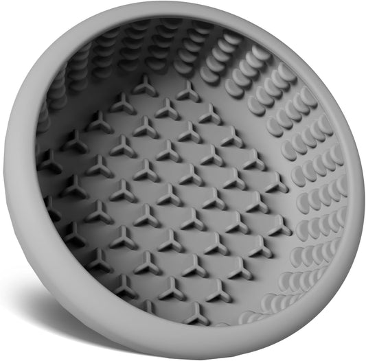 Dog Lick Bowl,Silicone Slow Feeder Bowls for Dogs ，Anxiety Relief Lick Mat for Dogs, Interactive and Enrichment Toys(Grey, Small
