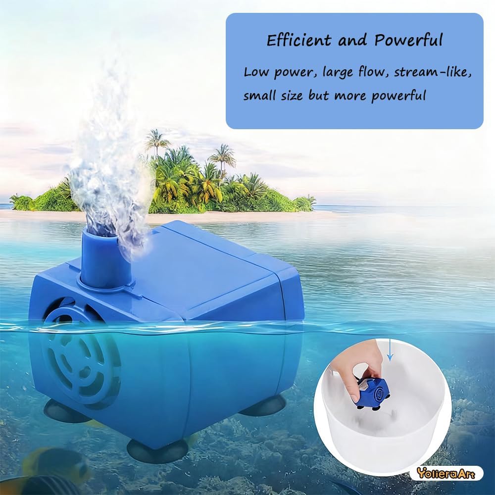 Cat Water Fountain Pump,DR-DC 160 Submersible Water Pump Equipped with Led Indicator Light and Automatically Cuts Off Power in Case of Waters Shortage