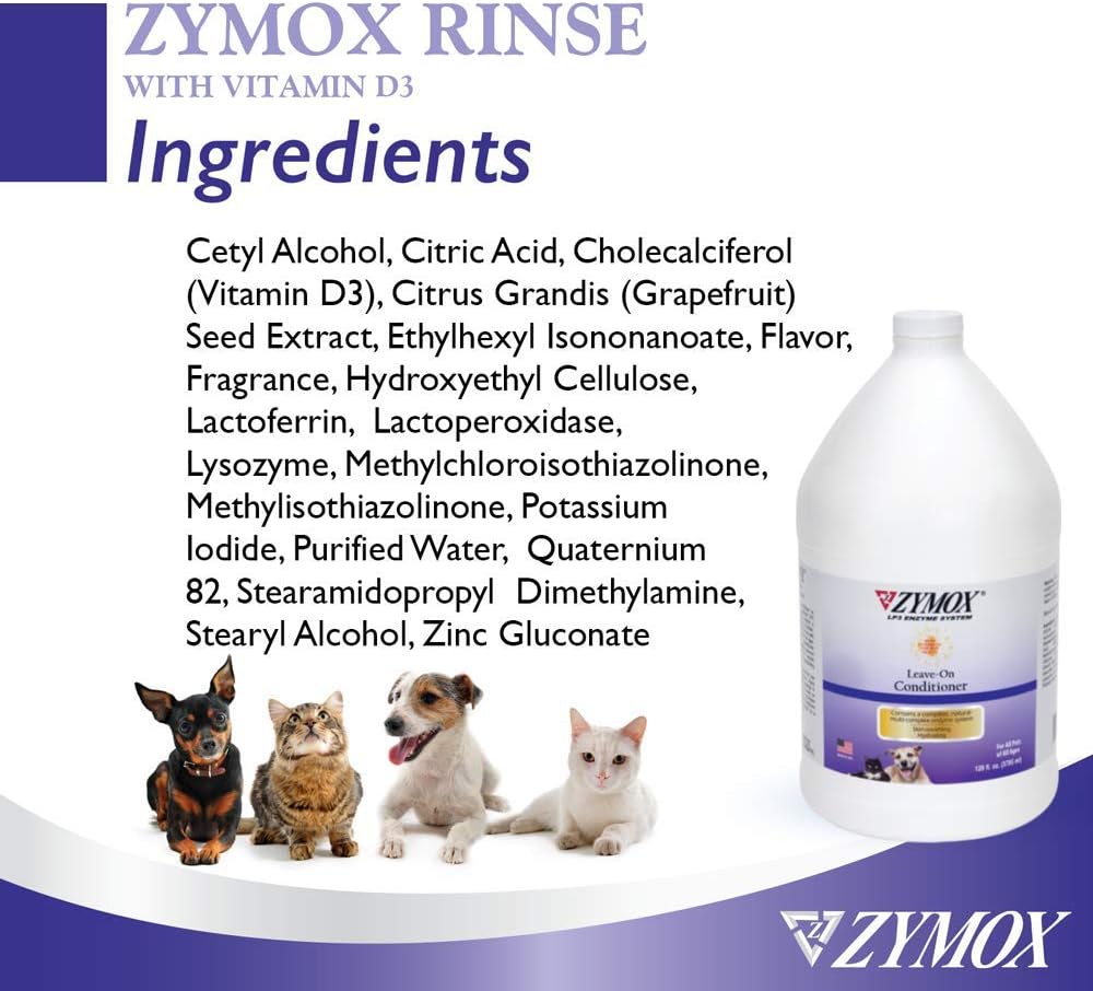 ZYMOX Leave-in Conditioner with Vitamin D3 for Cats & Dogs, 1gal