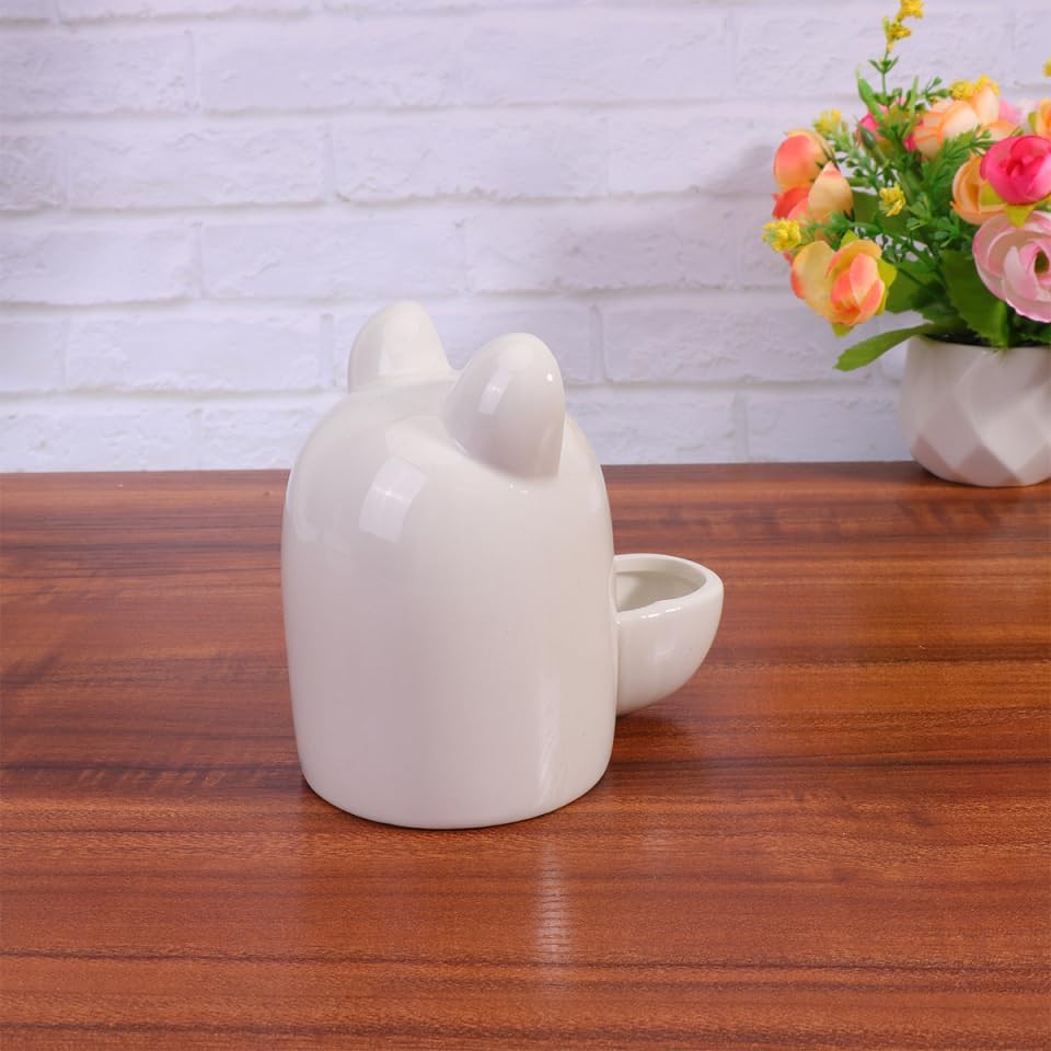 iplusmile Cartoon Cat Ears Small Pet Water Feeder Automatic Self-Dispensing Bowl for Hamster Rabbit Cat Small Animals 3.54X2.36X2.36In