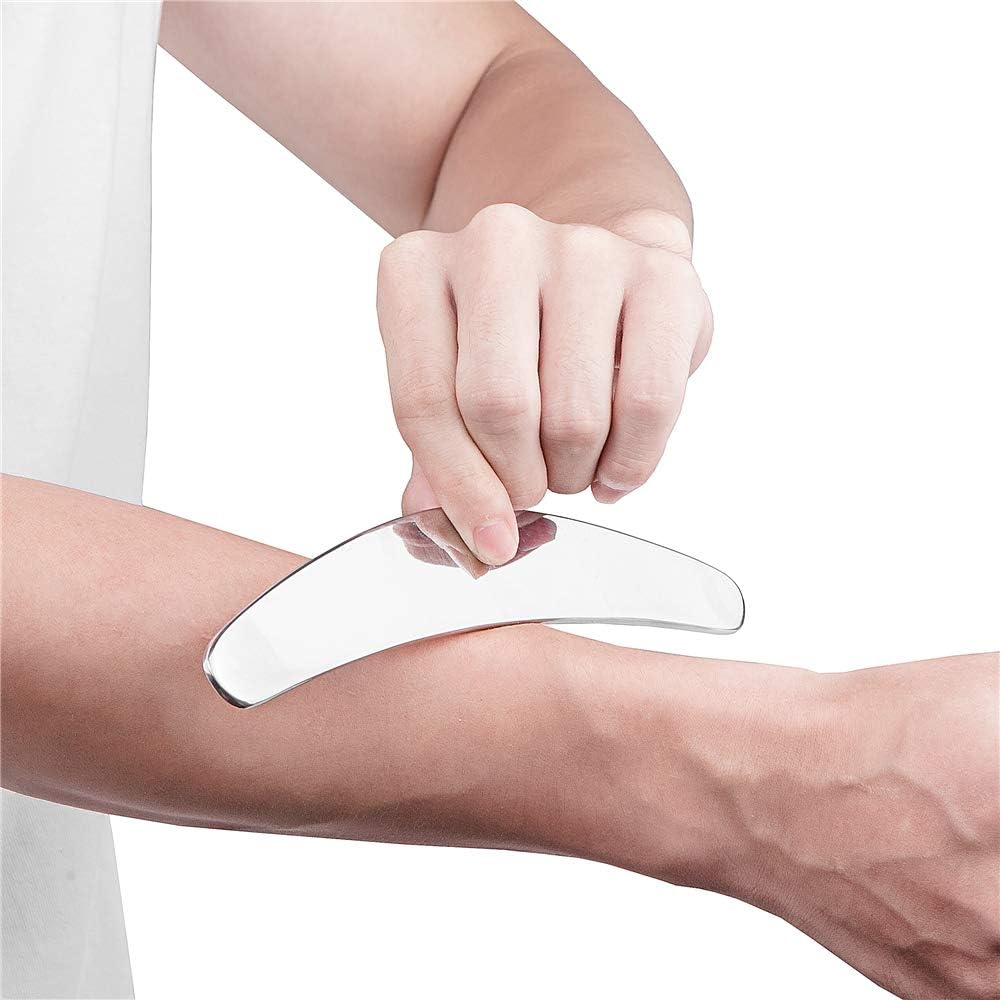 Medical Grade Stainless Steel Gua Sha Guasha Massage Soft Tissue Therapy Used for Back, Legs, Arms,Neck,Shoulder (A)