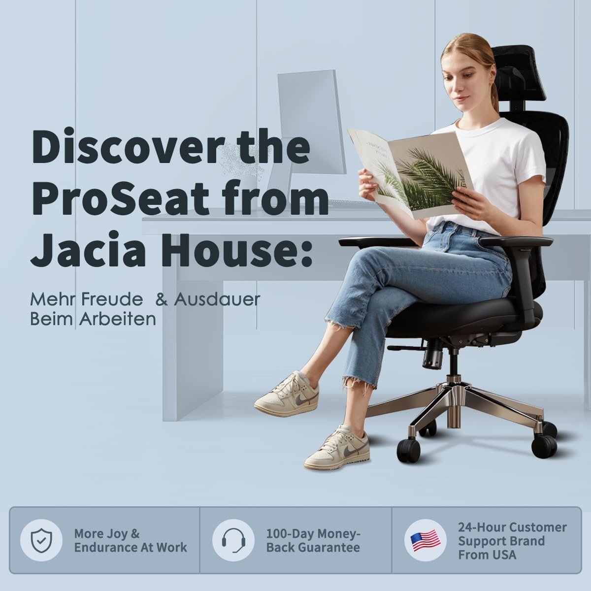 Big Ergonomic Office Chair with Sliding Seat,Dual Back Support -Adjustable 4D Armrests, 2D Headrest, Lumbar Support, 135° Reclining Mesh Back Computer Chair - Home Office/Gaming, 1600lbs Capacity
