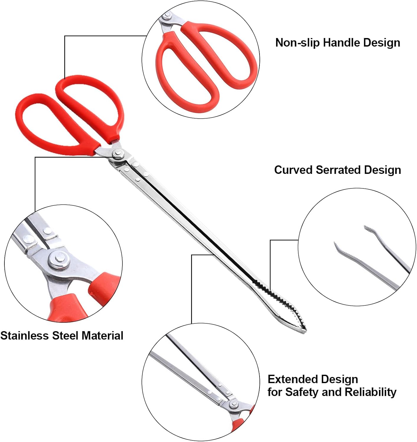 2PCS Reptile Feeding Tongs, Extended Stainless Steel Snake Feeding Tongs, Straight and Curved Feeding Tong, can be used for Snakes, Reptiles, Bathtubs, Aquarium Terrarium Supplies（15 "）