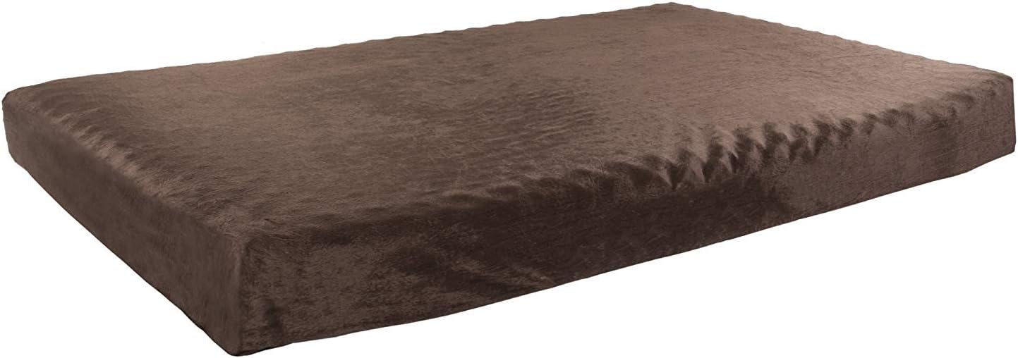 Orthopedic Dog Bed - 2-Layer Pet Bed for Floor, Kennel, or Crate with Removable Washable Cover - 46x27 Dog Bed for Large Dogs by PETMAKER (Brown)
