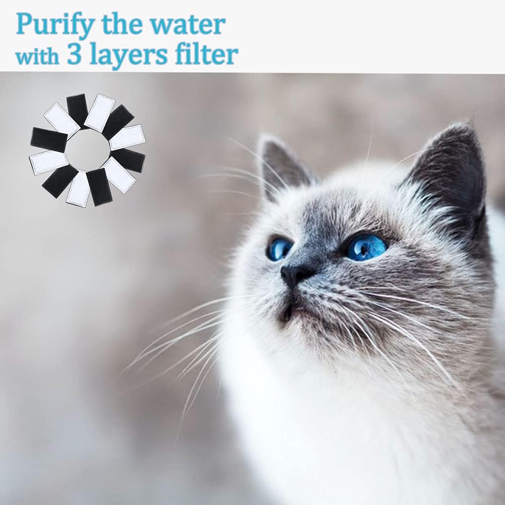 12 pack Raindrop Plastic Fountain Charcoal Filters compatible with Pioneer pet fountain filters Harmony Pawslife Plastic Fountains #3003#6024#3040#6029#6028#6005#6031