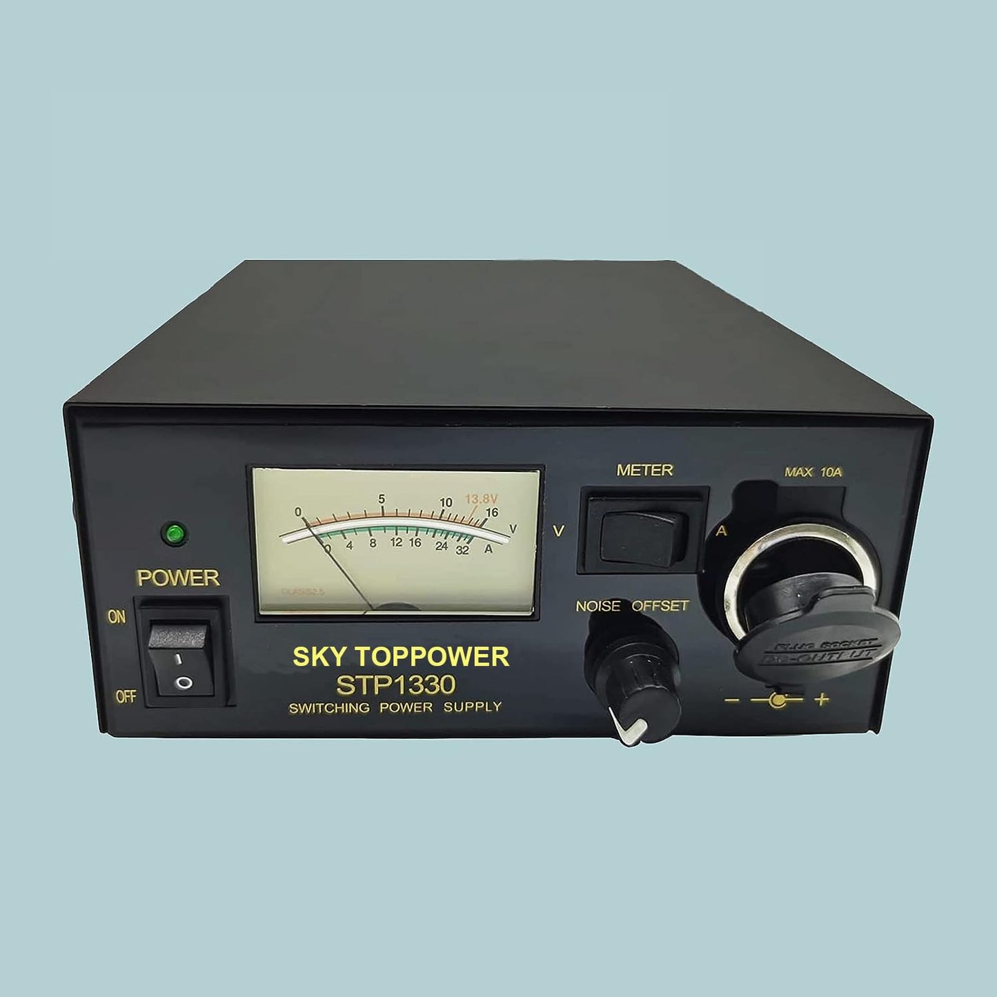 13.8V 30A Power Supply for Ham Radio - AC to DC Converter with Cigarette Lighter Socket & Cooling Fan, STP1330 (SKY TOPPOWER)