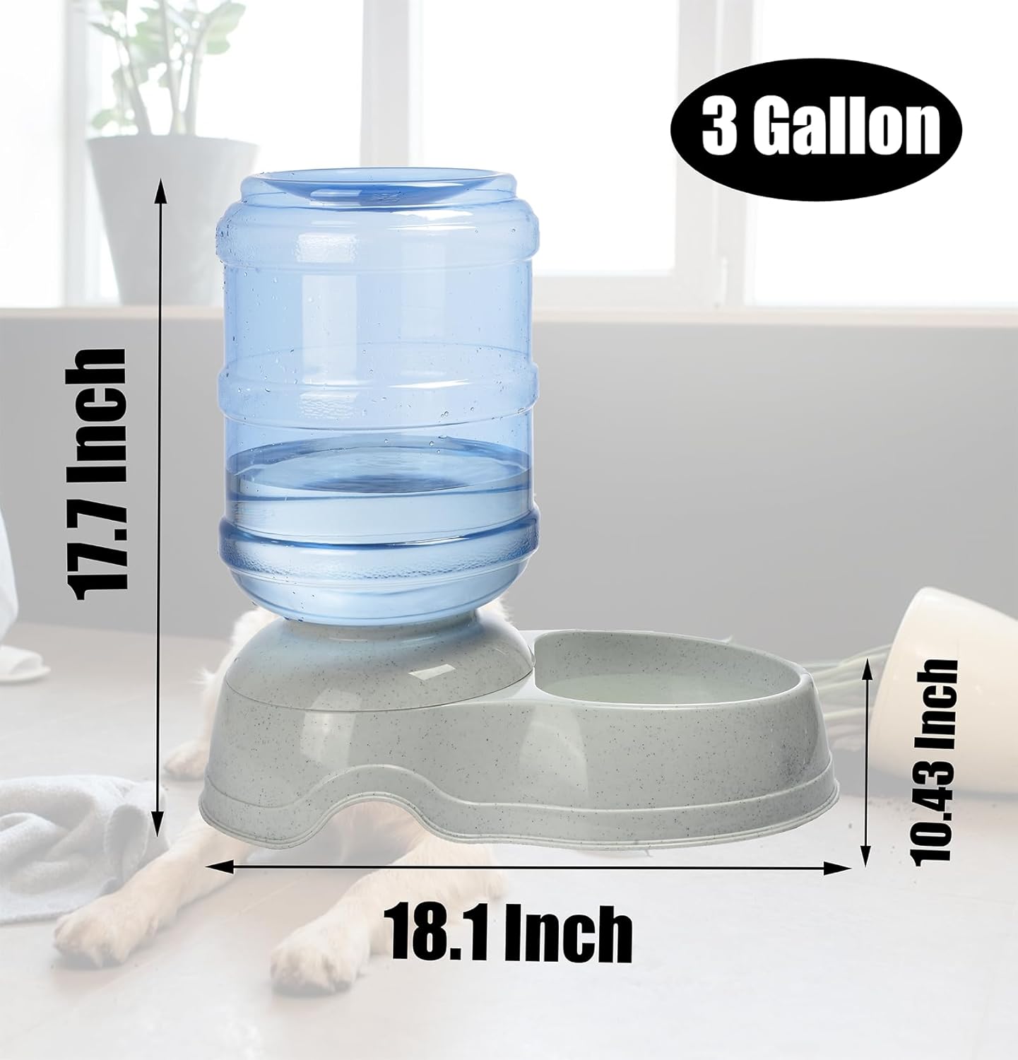 Automatic 11L Dog Water Dispenser,Pet Gravity Water Dispenser,Automatic Gravity Dog Water Bowl Dispenser,Large Size Dog Drinking Fountain for Small Medium Large Dogs Cats