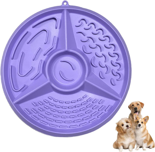 TiaoBug Anti-Gulp Slow Feeder Dog Bowl Silicone Maze Puzzle with Non-Slip Bottom Promotes Healthy Purple One Size