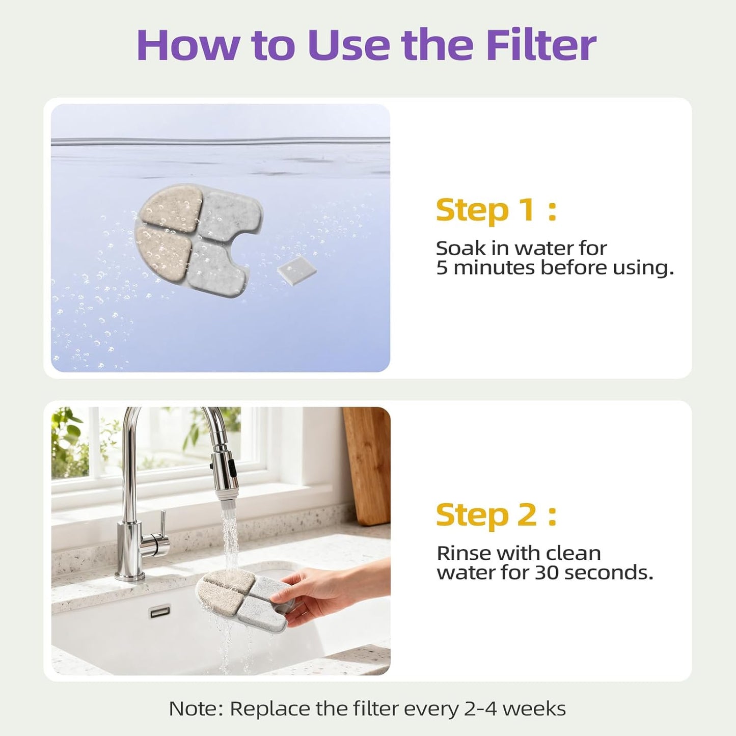 24 Packs Pet Water Fountain Filter for 3Gal/12L Dog Water Dispenser (FN-W13),12 Packs Dog Wate Fountain Filters & 12 Packs Pump Filters Sponges Replacement