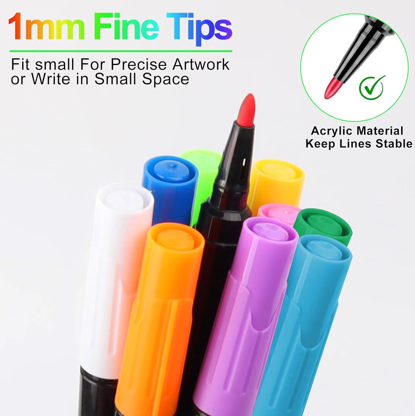 Liquid Chalk Markers for Acrylic Calendar Planning Board, Dry Erase Board Whiteboard, Glass, Mirror, 1mm Fine Points, Easy Wet Erase (10 Color)