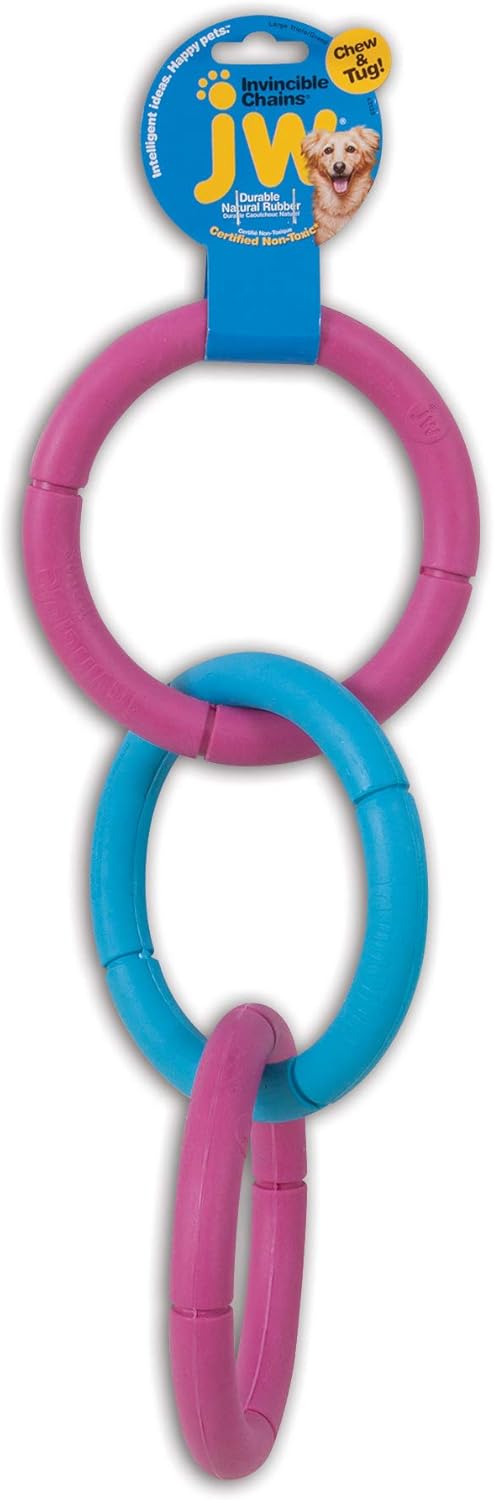 JW Pet Interactive Rubber Tug & Chew Toy Dog Toy, Large