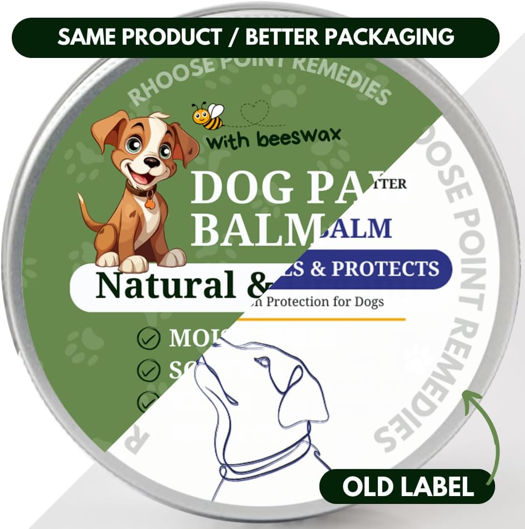 Lick Safe Dog Paw Balm - Softens, Heals, Soothes & Protects Dogs Paws, Noses & Skin. All Natural, Organic Ingredients. Lick-Safe Protection for Dogs with Beeswax (2 fl.oz - Standard Tin)
