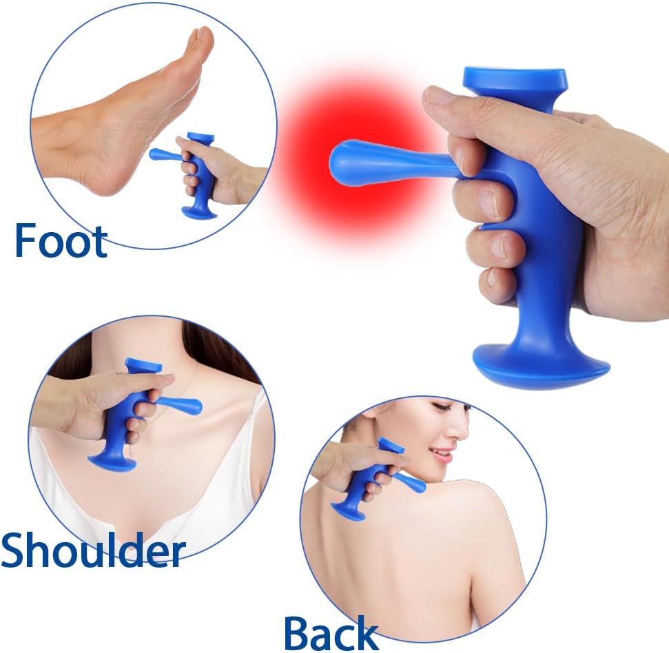 Abnaok Manual Trigger Point Massage Tool and Thumb Saver for Full Body Deep Tissue Massage, with 3-Legged Massage Knobs, Stress Relief