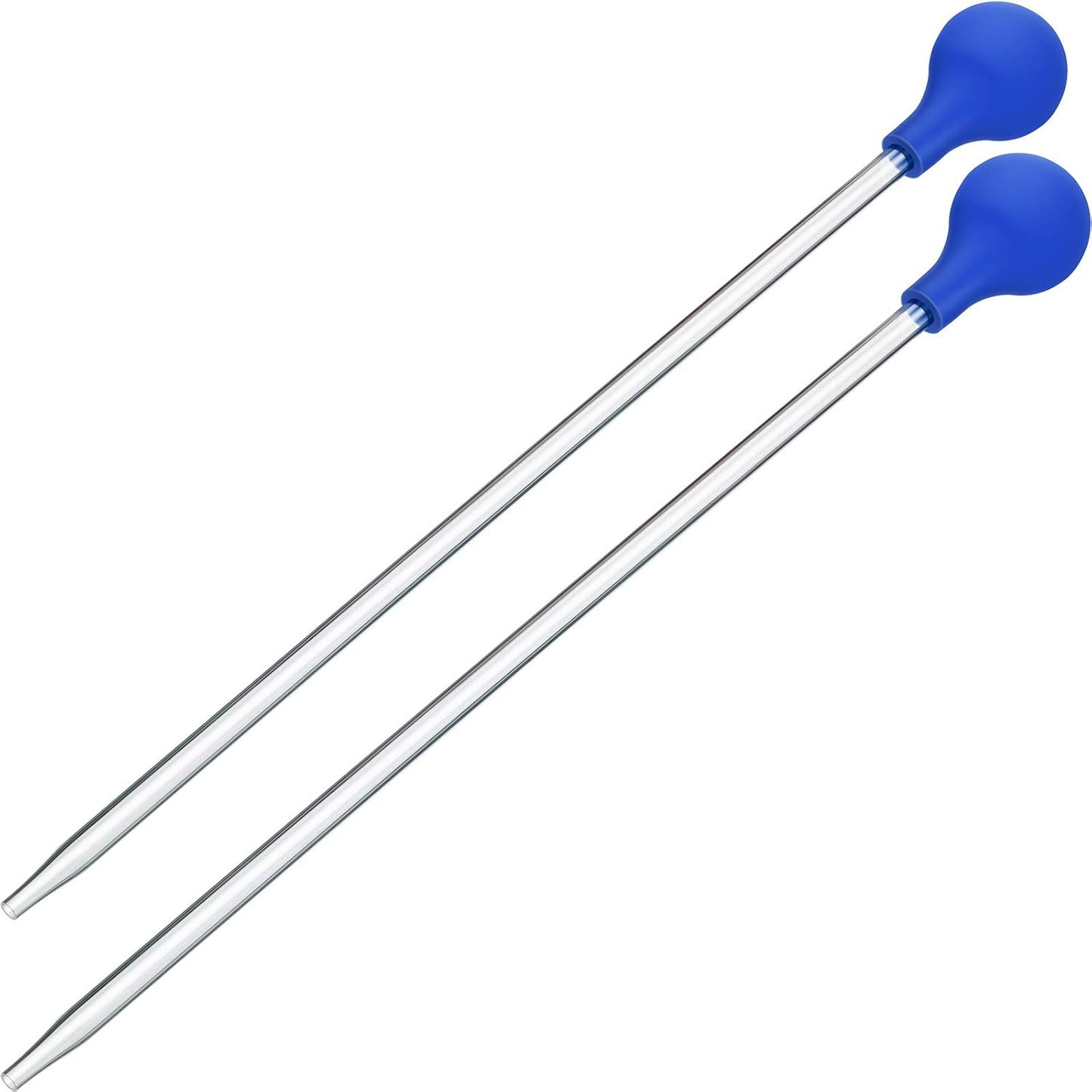 Boao 2 Sets Long Pipette for Fish Tank Coral Food Feeder Long Syringe Aquarium Coral Feeding Tube for Marine Fish Reef Aquatic Plant Spider Snake Lizard(Blue)