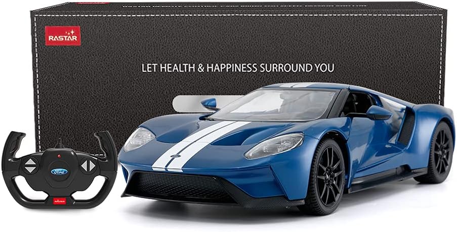 RASTAR RC Car | 1/14 Ford GT Remote Control RC Race Toy Car for Kids, Open Doors by Manual, Blue (2.4GHz)