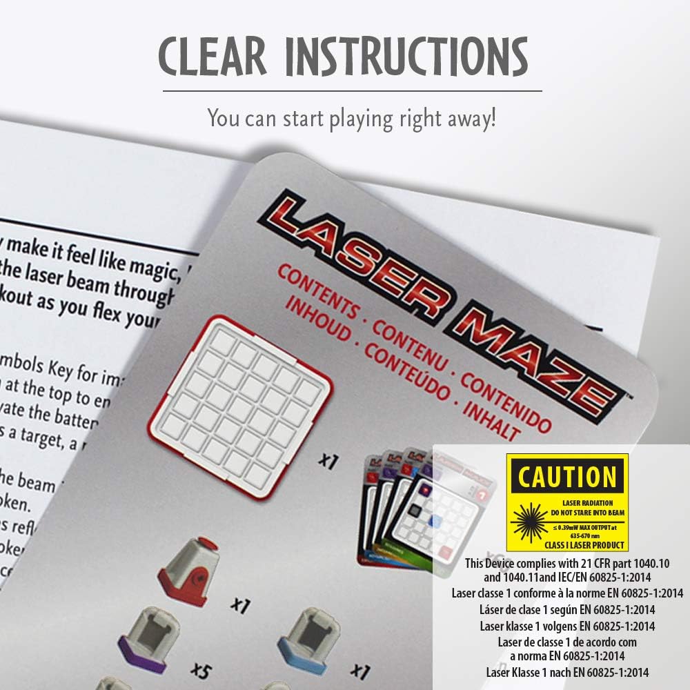 Think Fun Laser Maze (Class 1) Brain Game and STEM Toy for Boys and Girls Age 8 and Up – Award Winning and Mind Challenging Game for Kids (44001014)