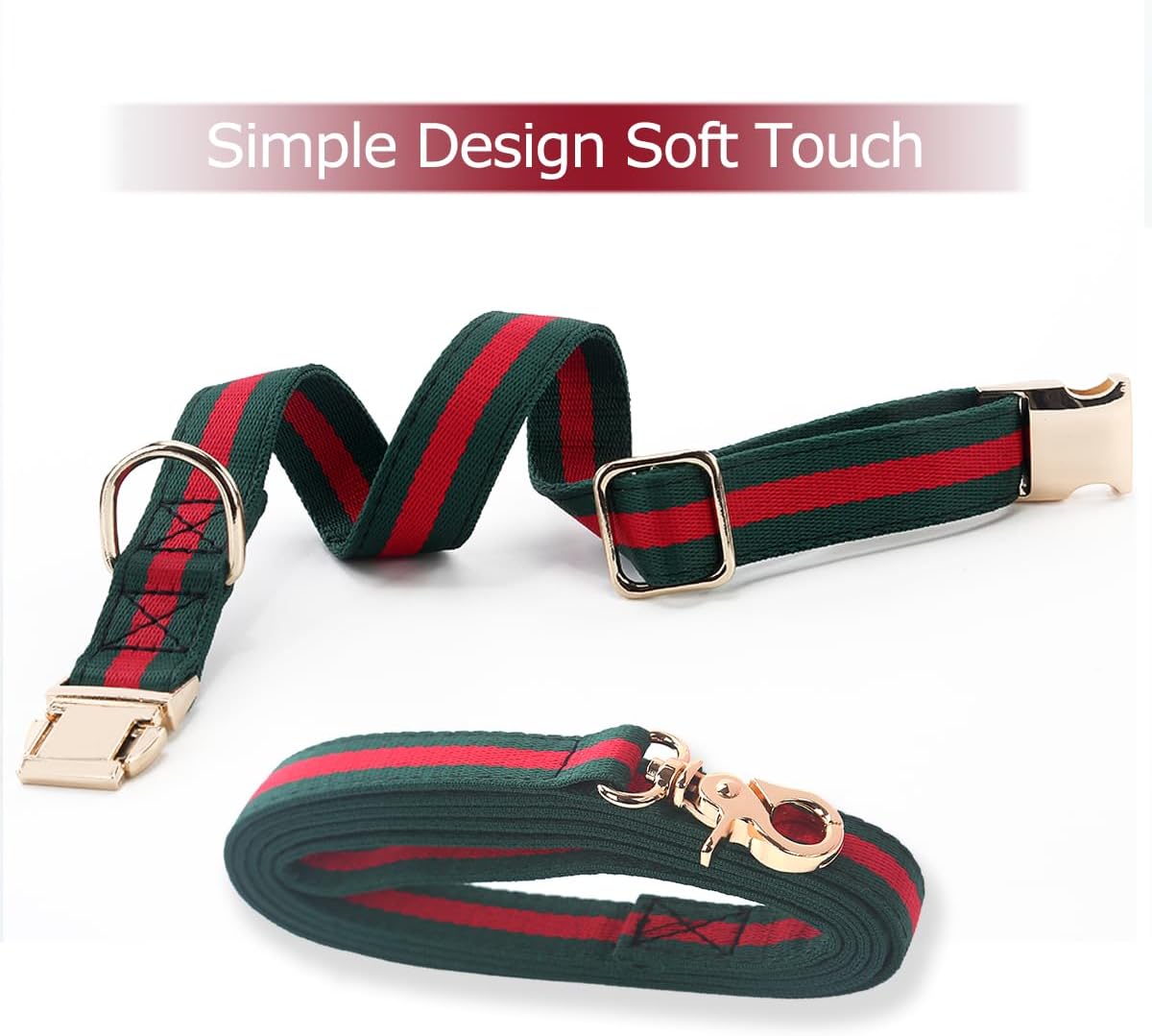 Stylish and Elegant Dog Collar,Adjustable Metal Belt Buckle, Durable High Density Fabric for Comfortable Pet Dog Collar and Dog Leash Set Packing for Puppy Small Dogs
