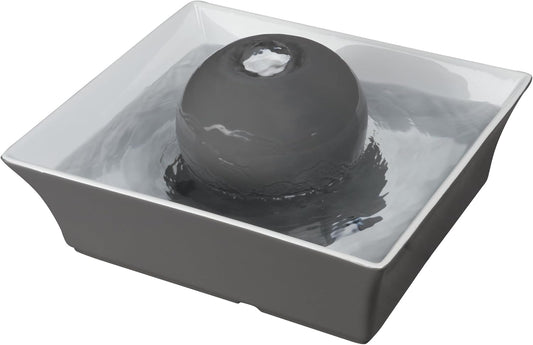 PetSafe Drinkwell Ceramic Pet Water Fountain - Quiet Automatic 70oz Dispenser for Cats & Dogs with Filters - Dishwasher Safe Square Design