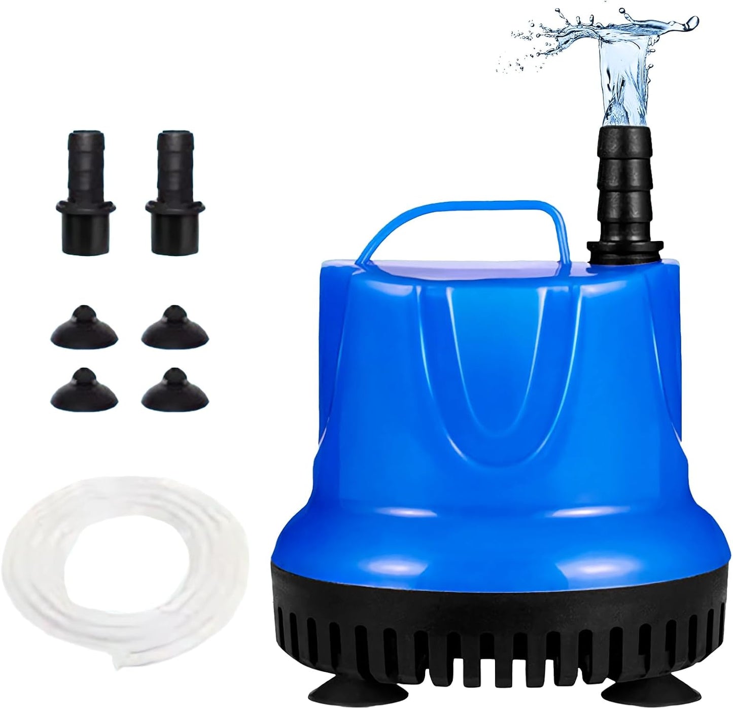 475GPH Submersible Pump 25W Fountain Water Pump, 1800L/H, with 5.91ft High Lift, 2 Nozzles 4 base for Fish Tank, Pond, Aquarium, Statuary, Hydroponics