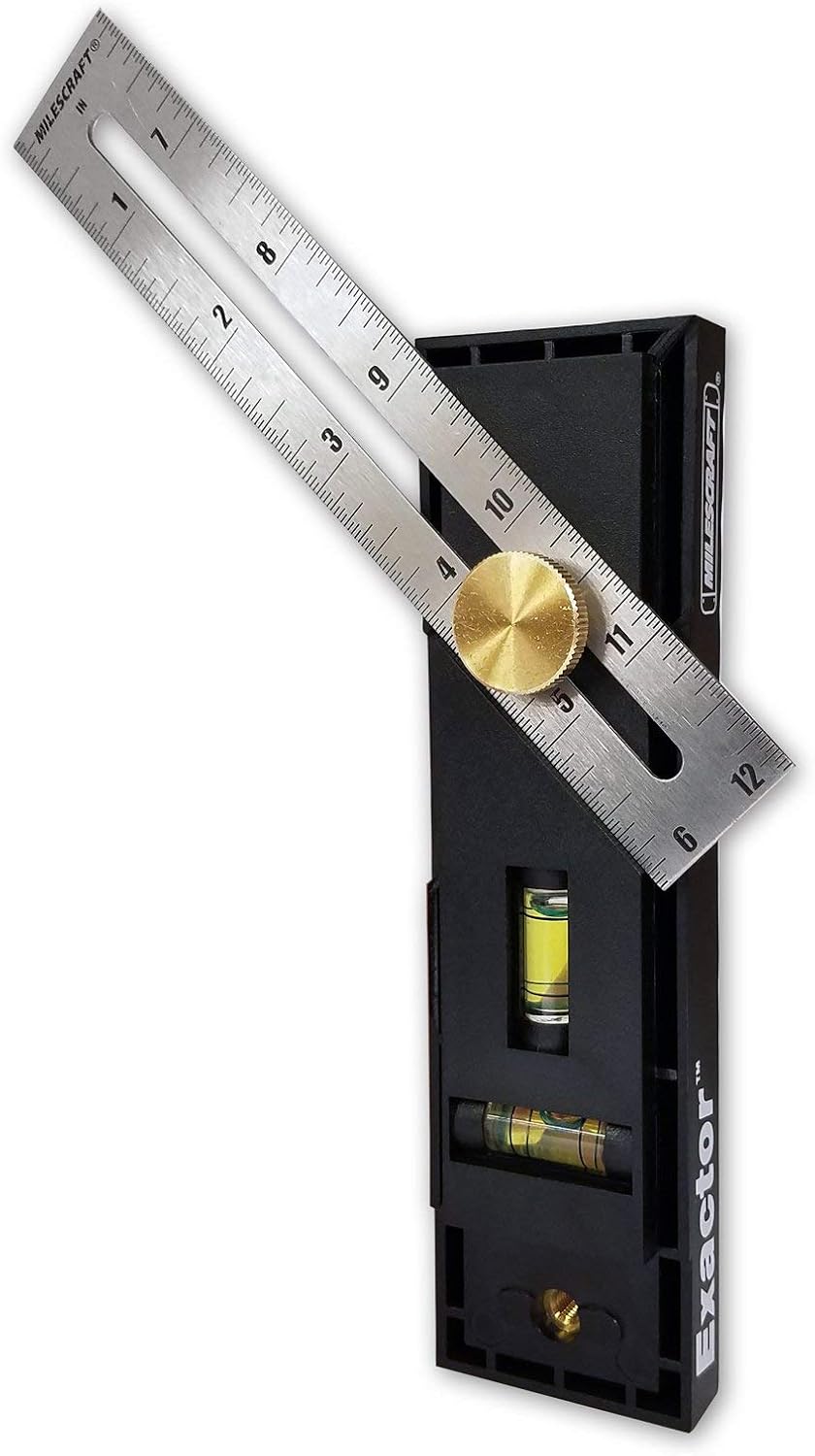 Milescraft 8406 Exactor - 9-in-1 Multi-Purpose, Measuring and Marking Tool for Woodworking and More