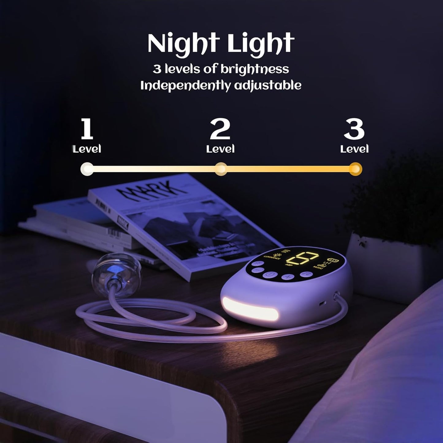Electric Baby Nasal Aspirator - Hospital Grade Mucus Remover with 9 Suction Levels, USB-C Rechargeable, Night Light & Nursery Rhymes, BPA-Free Silicone Tips