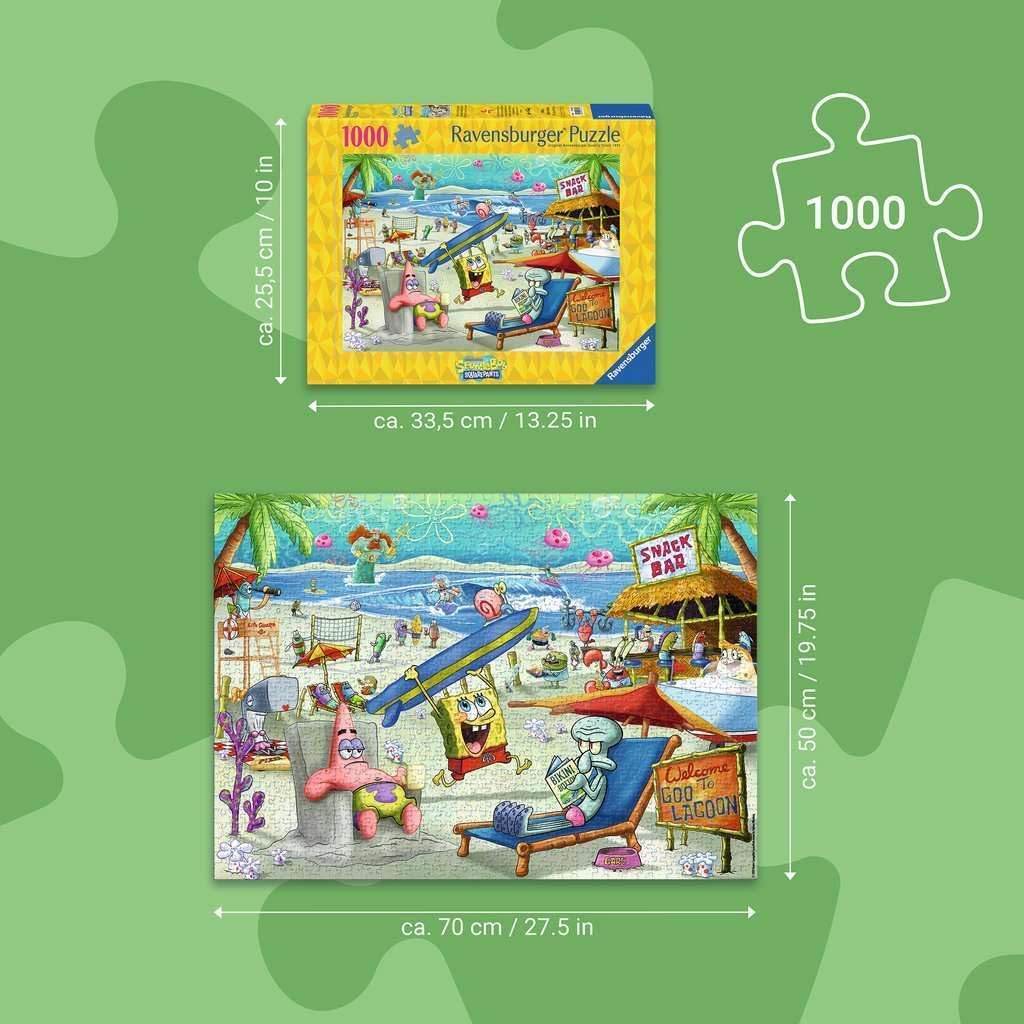 Ravensburger Spongebob Squarepants - Beach Fun at The Goo Lagoon - 1000 Piece Puzzle for Adults