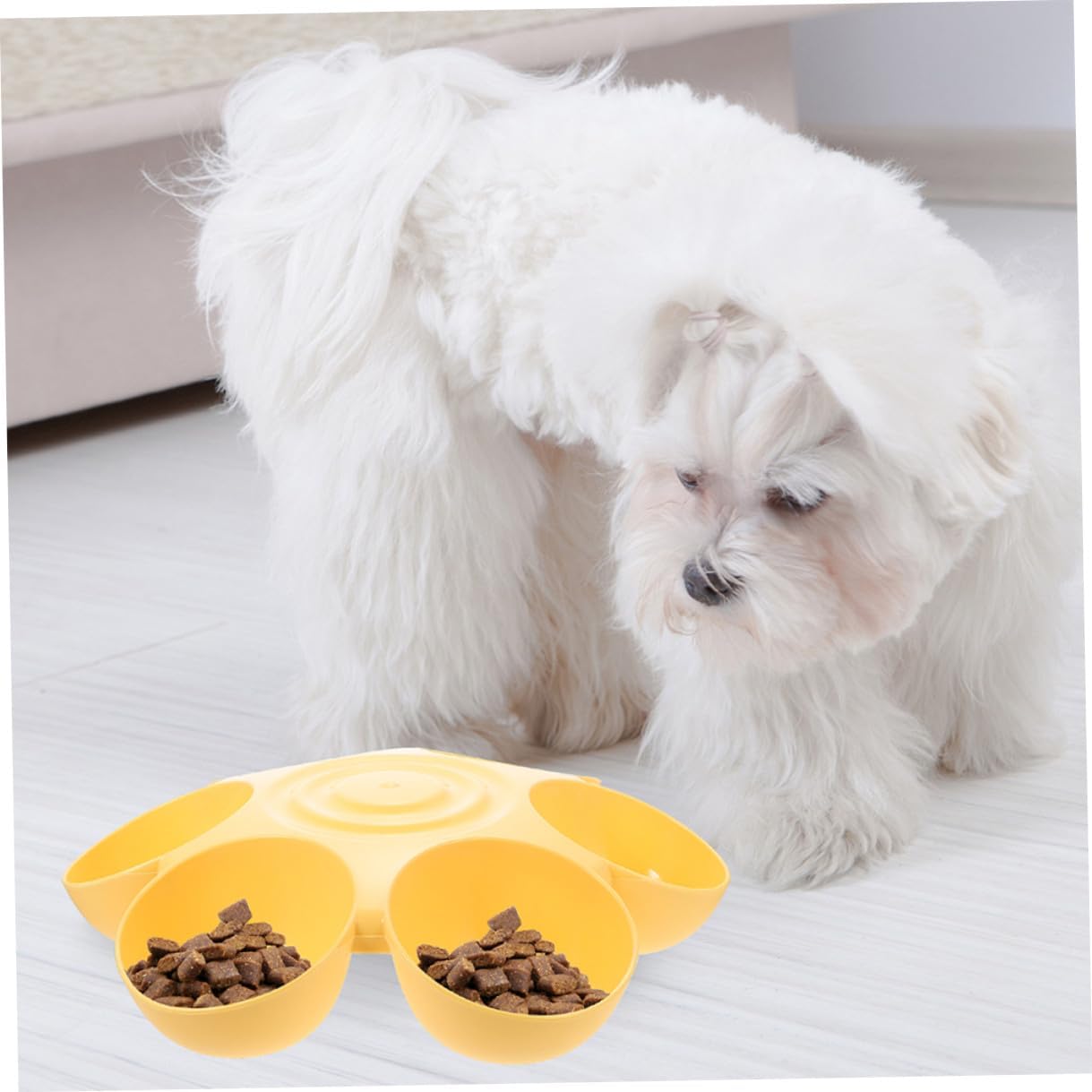 FAVOMOTO 2pcs Flower Petal Shaped Pet Food Bowls Plastic Dog Feeding and Drinking Bowls Household Dog Food Containers for Cats and Puppies Indoor Use