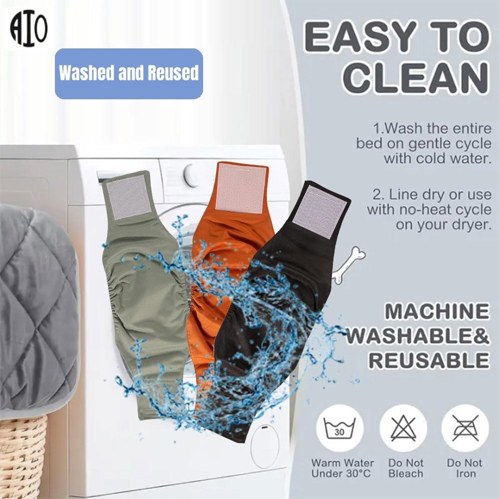 Washable Reusable Dog Diapers Male, 3 Packs Breathable Belly Bands for Male Dogs for Summer,Belly Band for Male Dogs Black S