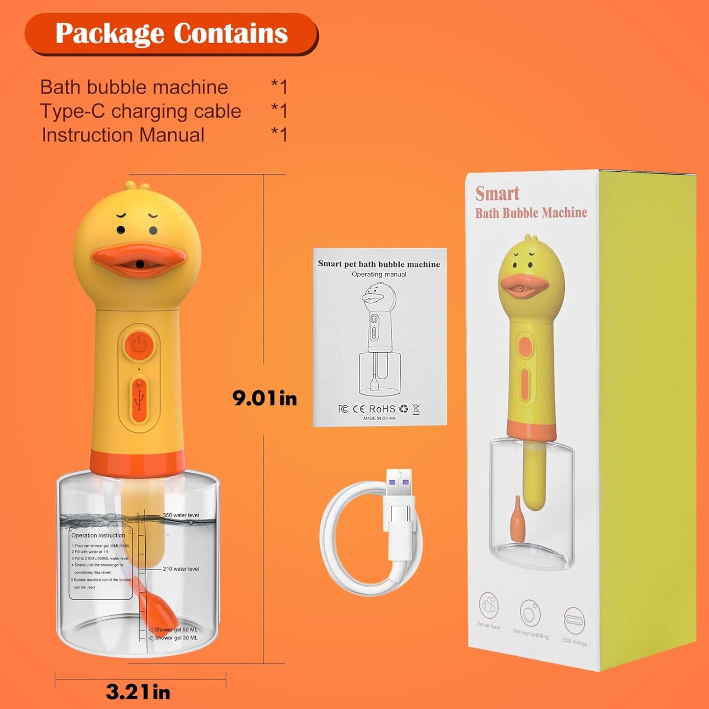 Katoggy Electric Foaming Shampoo Dispenser for Dog and Cat Bathing, Rechargeable Soap Dispenser for Pet Bathing, Bathroom, Kitchen Sink, Toilet Cleaning