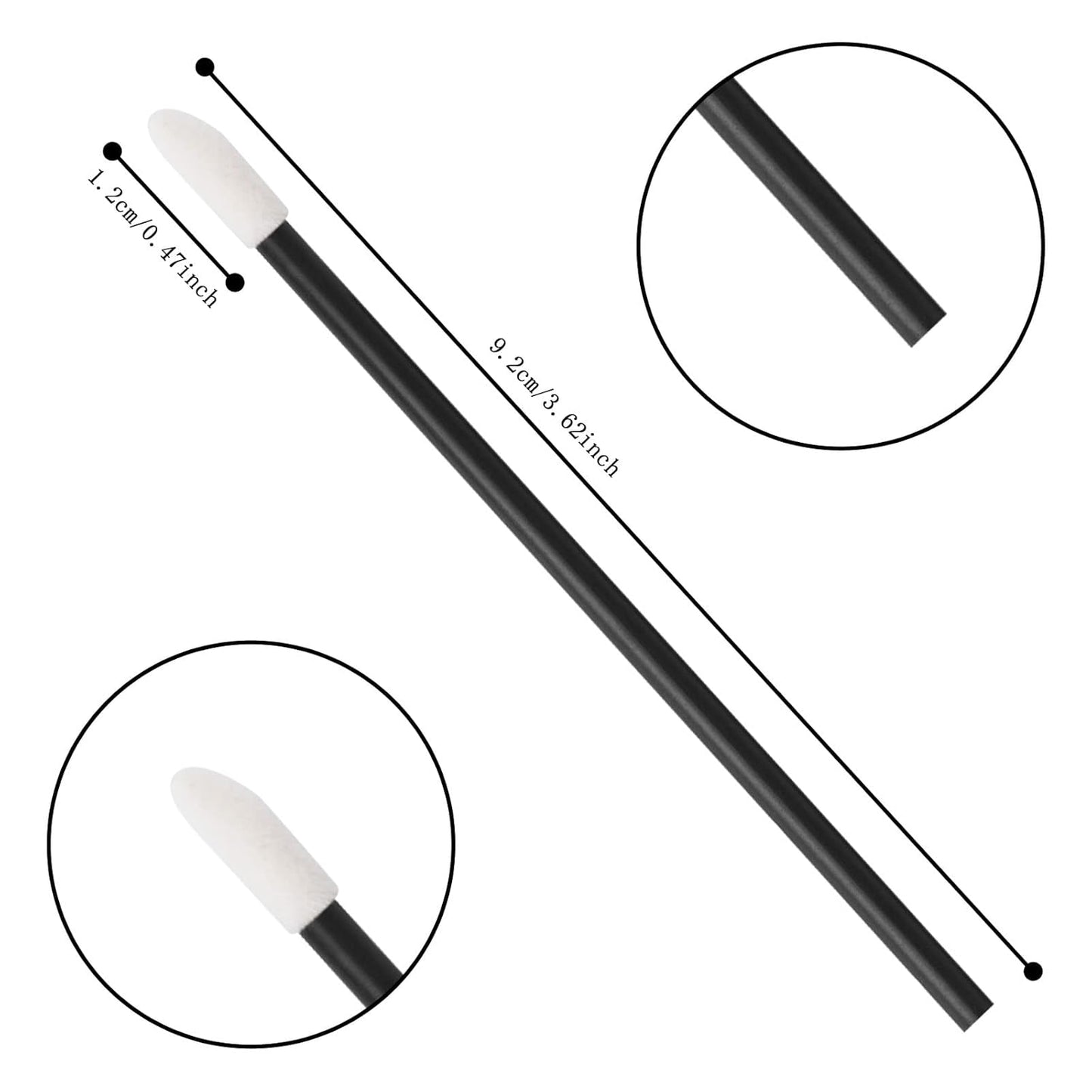 500PCS Lip Wands Applicators Disposable - Vaincre Lip Brush, Lipstick Lint Free Brush Makeup Gloss Wands, Makeup Applicator Beauty Tool Kits Black