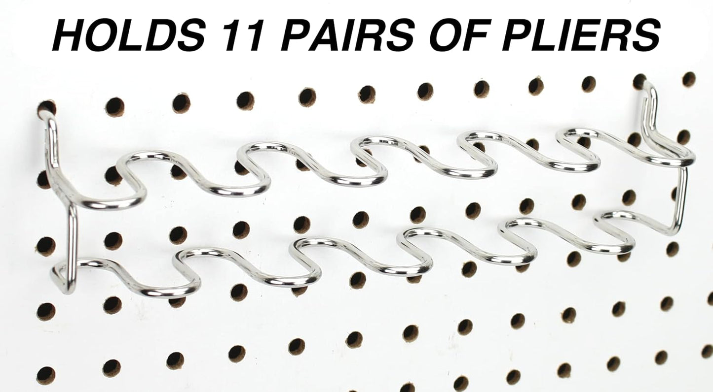 RightArrange Pegboard Pliers Holder - Holds 11 Pliers per Rack - Hooks to Any Peg Board - Pegboard Organization Accessory for Workbench, Garage, Tool Shed, Craft Room - Scissor Organizer Accessory