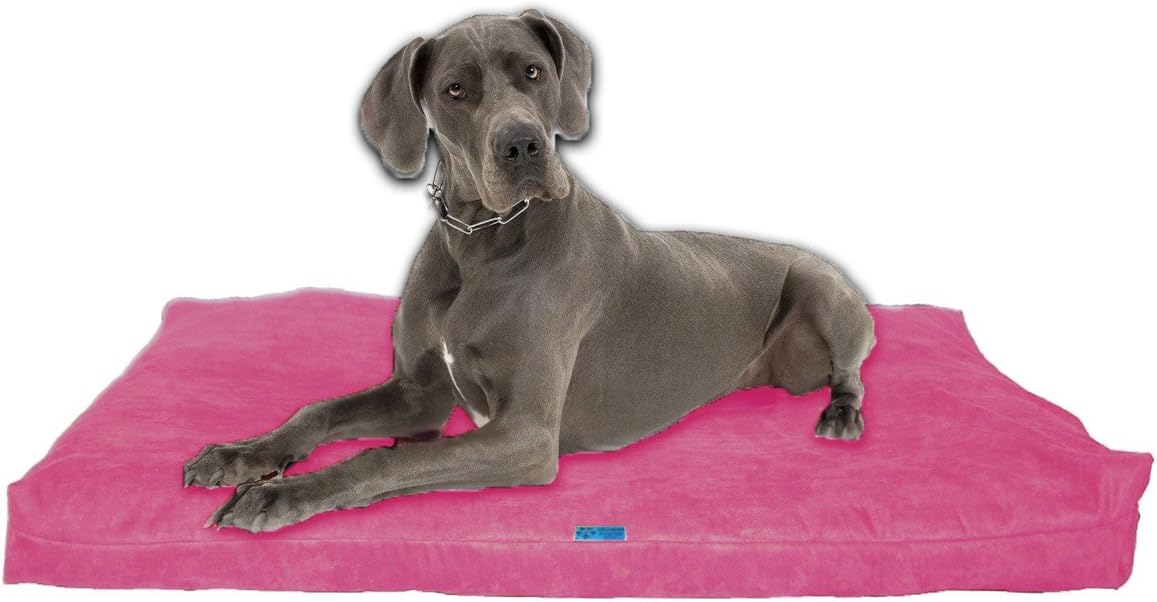 Shredded Memory Foam Orthopedic Bed with Removable Washable Cover and Water Proof Inner Fabric, Extra Large (55-Inch-by-37-Inch), Hot Pink Microfiber, for Dogs
