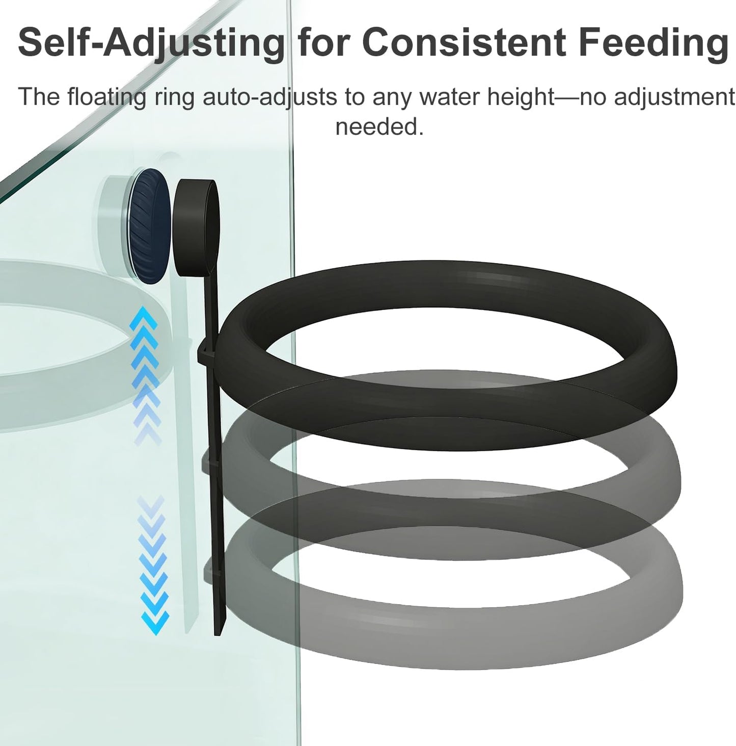 Magnetic Fish Feeding Ring, Aquarium Floating Feeder, Self-Adjusting to Water Level Fish Food Holder for Betta Goldfish Guppy Turtle