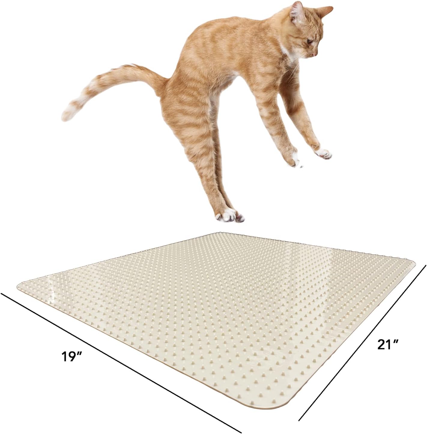 RESILIA Furniture Protector Pet Deterrent Tiles - Pet-Free Training Mat, for Cats, Dogs, Rabbits, Indoor and Outdoor Use, Beige Color, 21 Inches x 19 Inches, 2 Pack