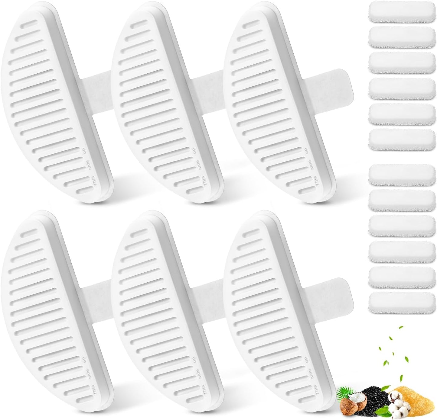Cat Fountain Filters for Wireless Operated 67oz/2L, 6 Pack Replacement Filters & 12 Pack Replacement Filter Sponges for 67oz/2L Automatic Pet Fountain Cat Water Fountain Cat Water Dispenser