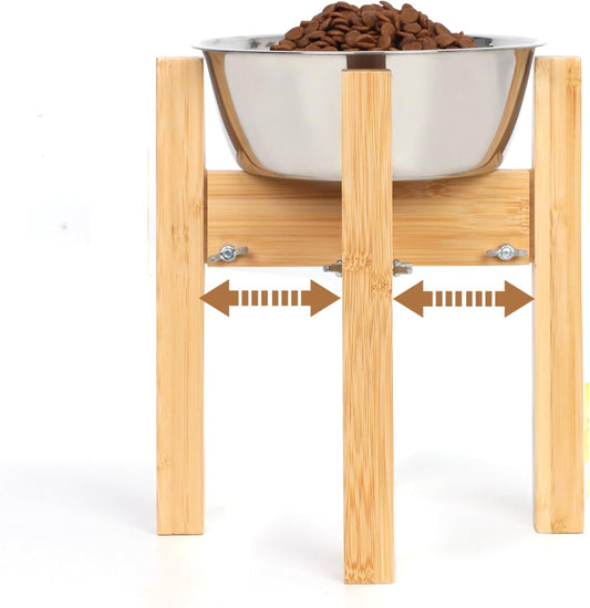 Elevated Dog Bowl Stand,Adjustable Dog Food Stand for 7”-10” Bowls,Single Dog Bowl Holder 10” Tall for Medium Dogs