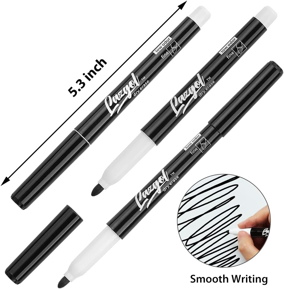 Dry Erase Markers Bulk, 60 Pack Black Low Odor Whiteboard Markers, Fine Point Dry Erase Markers Perfect for Writing on Dry Erase Whiteboard Mirror Glass for School Office Home