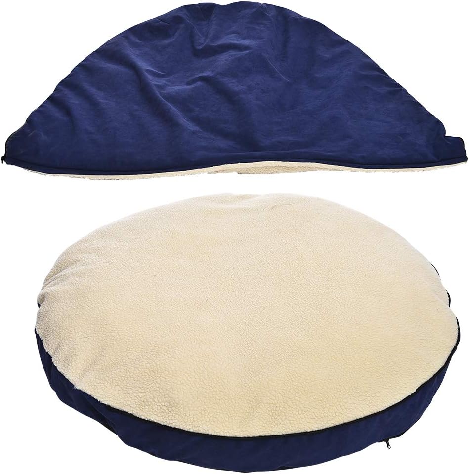 AmazonBasics 개와 고양이를 위한 반려동물 동굴 침대, 탈착식 둥지 동굴 커버, 최대 13.6kg(30파운드) 애완동물에 적합, 88.9 x 88.9 x 33cm(35 x 35 x 13인치), 블루