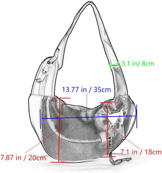 Kucehiup Pet Sling Carrier for Small Dogs Cats Breathable Mesh Travelling Hands-Free Puppy Backpack(Fits Approximately 3 lbs to 6 lb Pets)(Rose Red)