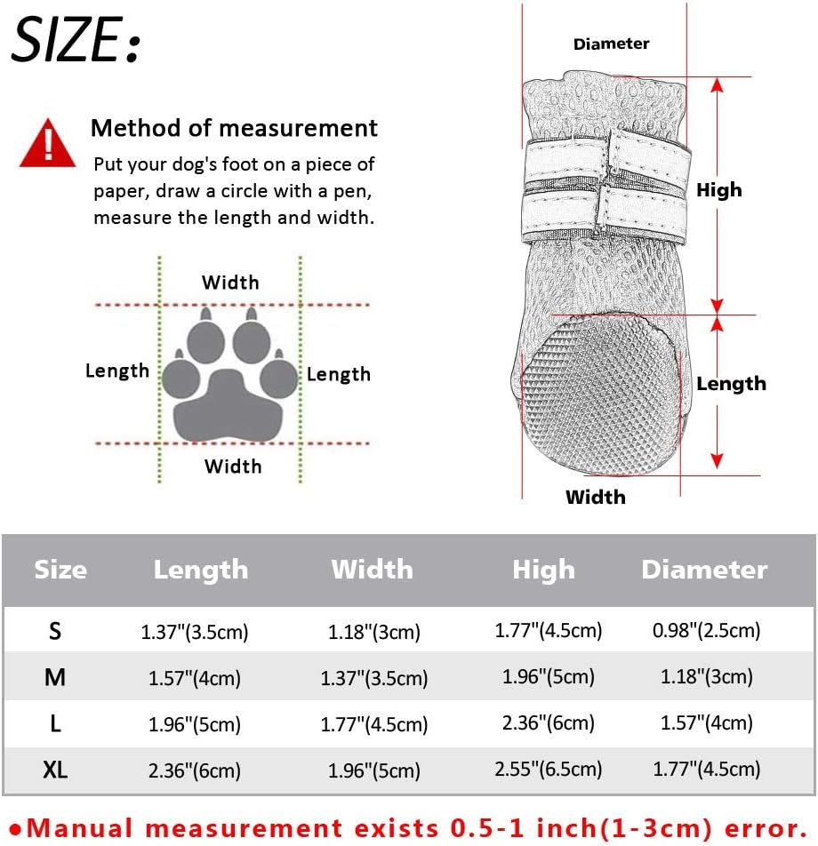 Winter Dog Shoes Warm Small Big Dogs Shoes Socks Waterproof Reflective Dog Boots Paw Protector Non Slip Rain Snow Pet Booties (Small)