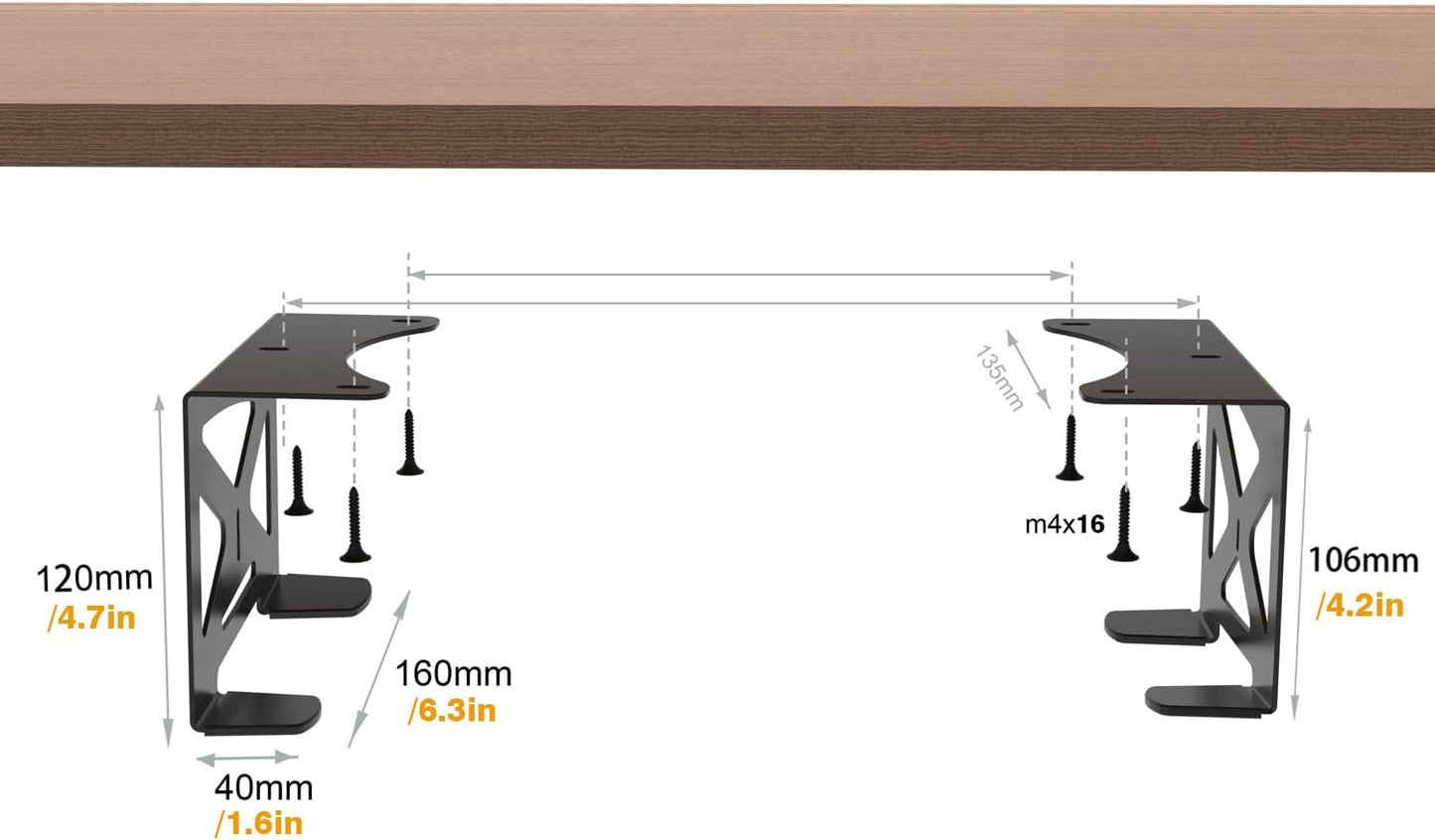 Monzlteck Under Desk Holder for PS5/PS5 Slim/Pro,Stealth Mount Compaitble with PlayStation 5 Disc & Digital Edition Console,Space Saving,DP-05