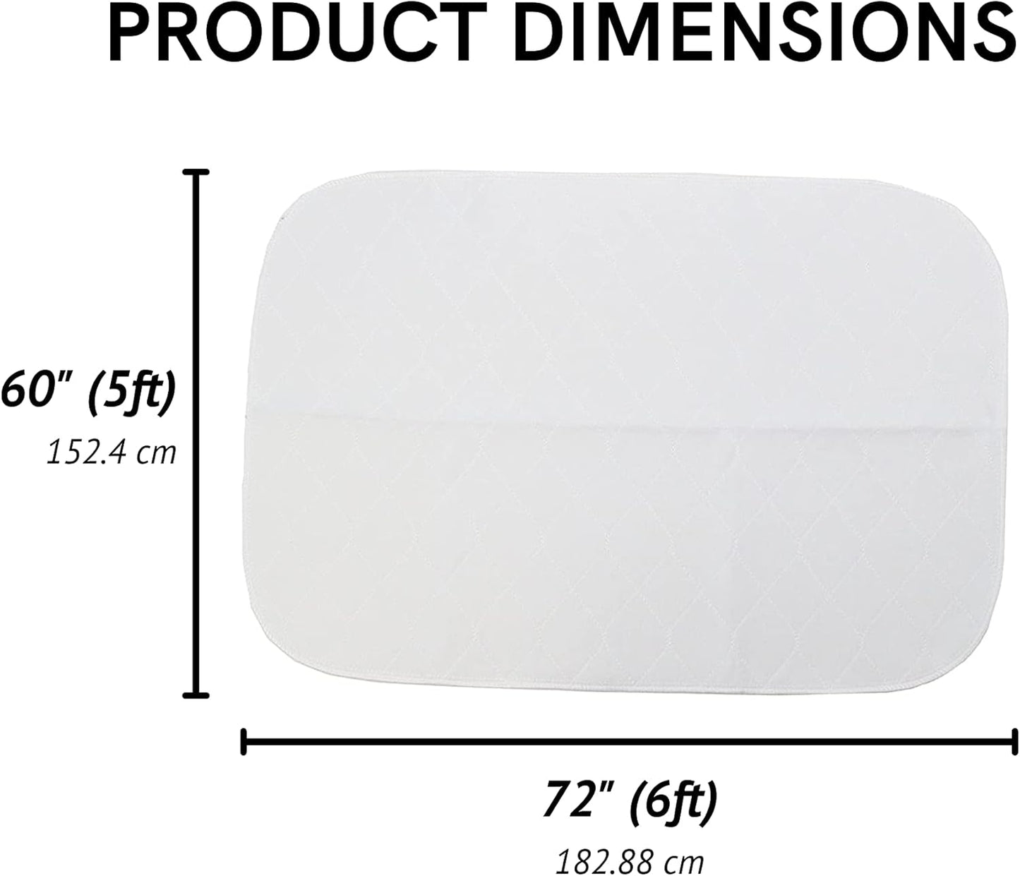 Midlee Reusable Washable Dog Pee Pads XL 60"x72" – Pack of 3 | Waterproof Puppy Training Pads, Whelping Mat, Incontinence Pad for Large Dogs