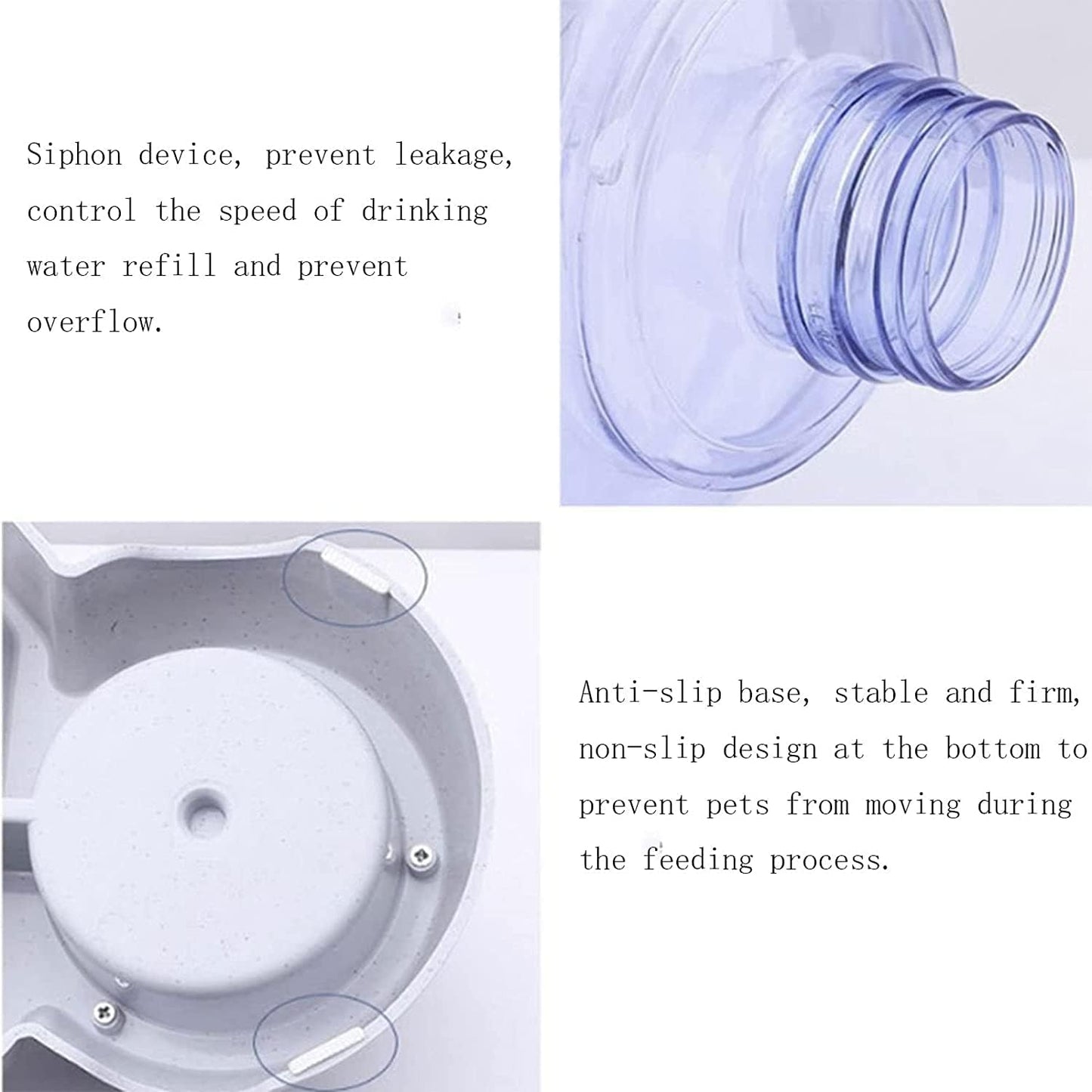 Dispenser Practical 3.8L Unplugged Automatic Pet Feeder Large Capacity Water Food Holder Dog Drinking Bowl Pet Gravity Water and Food Dispenser Supply Accessories cat Fountain (Water dispensers)