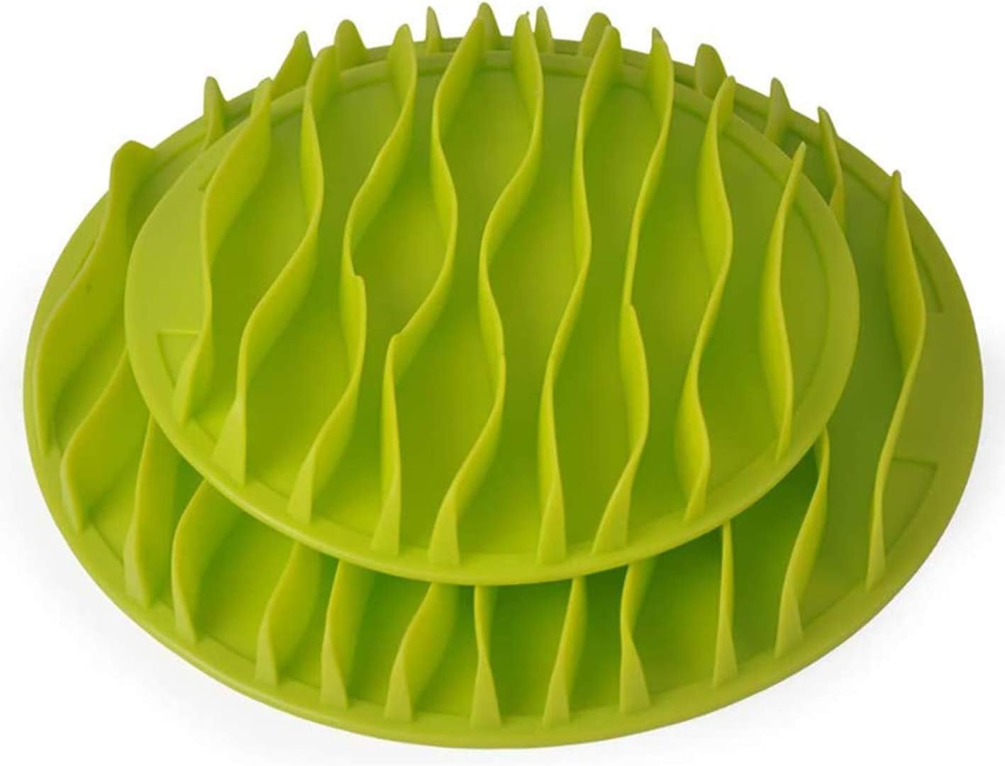 Buyter Silicone Interactive Pet Slow Feeder Cat Dogs Fun Food TPR Wave Bowls Anti Choking Feeding Supplies (Blue, L)