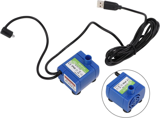 Cat Water Fountain Pump Replacement, Ultra Quiet Pet Fountain Replacement Pump USB Pet Fountain Pump Dog Water Dispenser Pump with LED Light for Pet Fountains