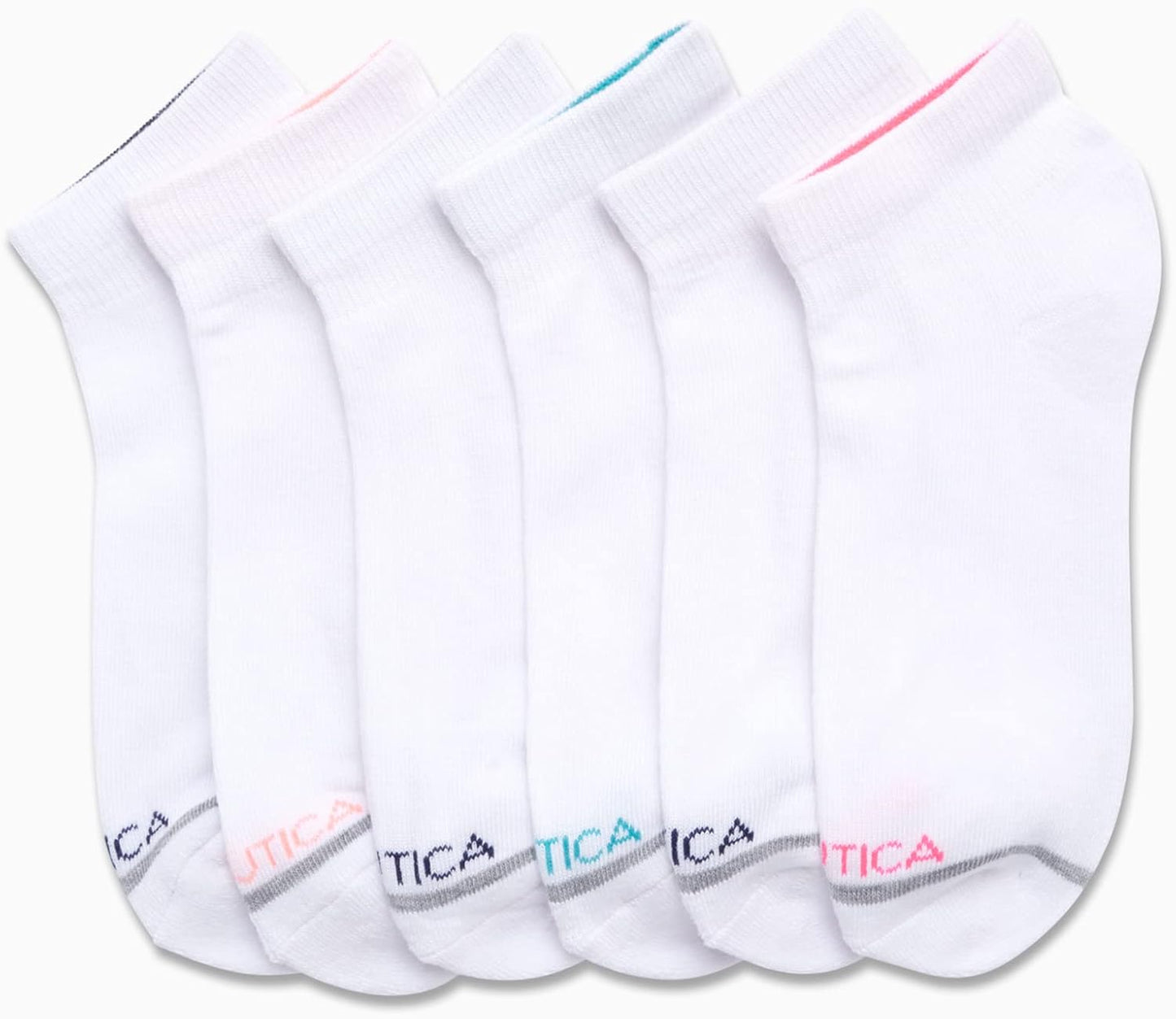 Nautica Womens Quarter Socks - 6 Pack Cushioned Moisture Wicking Athletic Quarter Socks for Women
