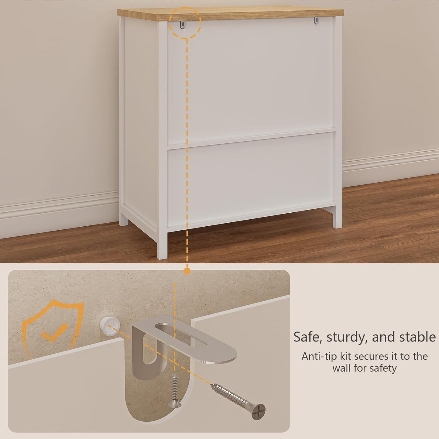 Storage Cabinet,Coffee Bar Cabinet, Kitchen Storage Cabinet, Modern Farmhouse Buffet Sideboard with Drawer, for Kitchen, Dining Room, Entryway（White）